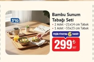 Bambu Sunum Tabağı Seti