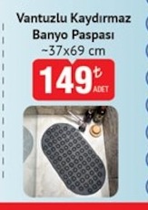Vantuzlu Kaydırmaz Banyo Paspası ~37X69 Cm