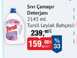 Sıvı Çamaşır Deterjanı 2145 Ml Tursil Leylak Bahçesil