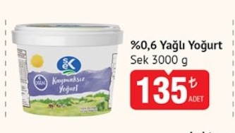 %0,6 Yağlı Yoğurt Sek 3000 G