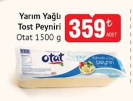 Yarım Yağlı Tost Peyniri Otat 1500 G
