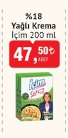 %18 Yağlı Krema İçim 200 Ml