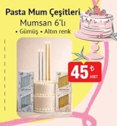 Pasta Mum Çeşitleri Mumsan 6'Lı
