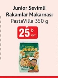 Junior Sevimli Rakamlar Makarnası Pastavilla 350 G