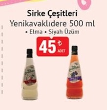 Sirke Çeşitleri Yenikavaklıdere 500 Ml