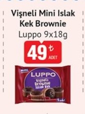 Vişneli Mini Islak Kek Brownie Luppo 9X18G