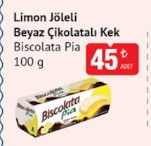 Limon Jöleli Beyaz Çikolatalı Kek Biscolata Pia 100 G