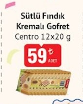 Sütlü Fındık Kremalı Gofret Centro 12X20 G