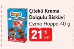 Çilekli Krema Dolgulu Bisküvi Ozmo Hoppo 40 G