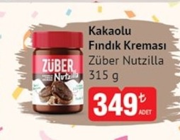 Züber Nutzilla Kakaolu Fındık Kreması 315 G