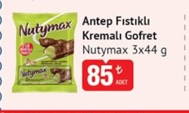 Nutymax Antep Fıstıklı Kremalı Gofret 3X44 G