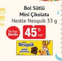 Bol Sütlü Mini Çikolata Nestle Nesquik 33 G