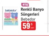 Renkli Banyo Süngerleri Bebedor 4'Lü