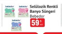 Selülozik Renkli Banyo Süngeri Bebedor