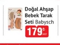 Doğal Ahşap Bebek Tarak Seti Babysch