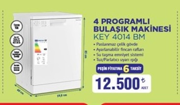4 Programlı Bulaşık Makinesi Key 4014 Bm