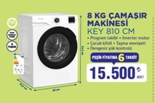 8 Kg Çamaşır Makinesi Key 810 Cm