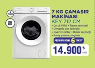 7 Kg Çamaşır Makinesi Key 712 Cm