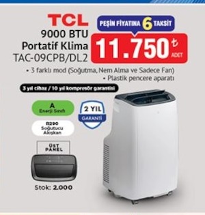 Tcl 9000 Btu Portatif Klima Tac-09Cpb/Dl2