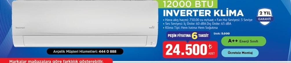 12000 Btu İnverter Klima