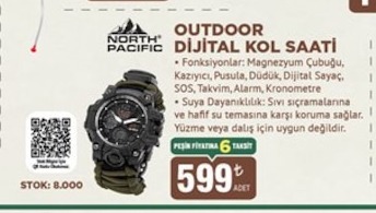 North Pacific Outdoor Dijital Kol Saati