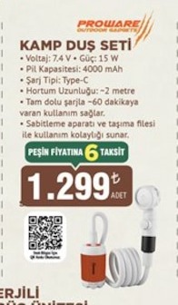 Proware Kamp Duş Seti