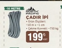 North Pacific Çadır İpi -10 Metre