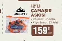 Mounty 12'Li Çamaşır Askısı