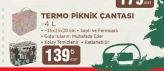 Termo Piknik Çantası -4 L