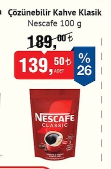 Nescafe Classic 100G Kahve