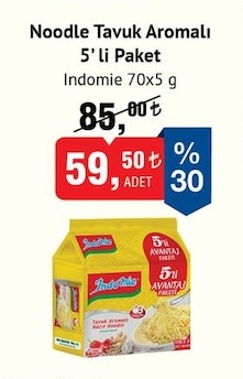 Indomie Tavuk Aromalı Noodle 70X5G 5'Li Paket