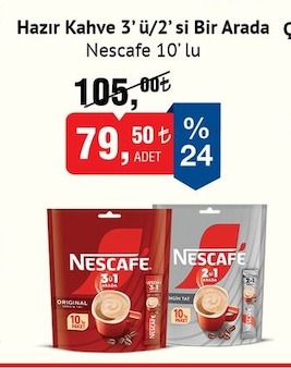 Nescafe Hazir Kahve 3'Ü/2'Si Bir Arada Nescafe 10'Lu