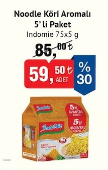 Indomie Noodle Köri Aromalı 5'Li Paket 75X5G