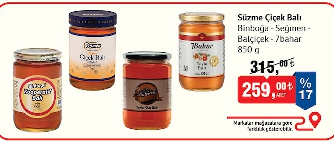 Süzme Çiçek Balı Binboğa - Seçmen - Balçicek - 7Bahar 850G