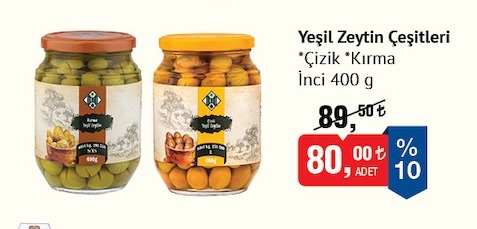 Yeşil Zeytin Çeşitleri Çizik Kırma İnci̇ 400G