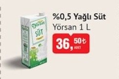 %0,5 Yağlı Süt Yörsan 1 L