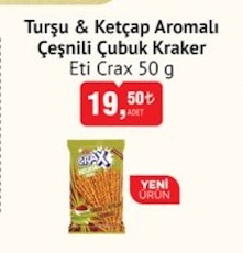 Turşu & Ketçap Aromalı Çeşnili Çubuk Kraker Eti Crax 50 G