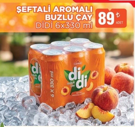 Şeftali Aromalı Buzlu Çay Didi 6X330 Ml