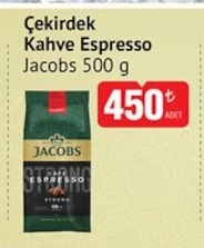 Jacobs Çekirdek Kahve Espresso 500 G