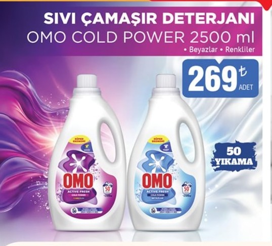 Omo Cold Power Sıvı Çamaşır Deterjanı 2500 Ml