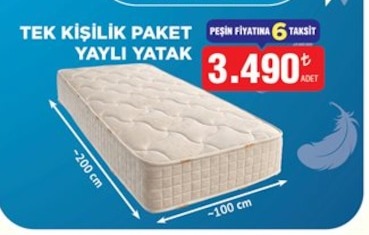 Tek Kişilik Paket Yaylı Yatak