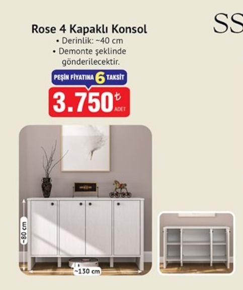 Rose 4 Kapaklı Konsol