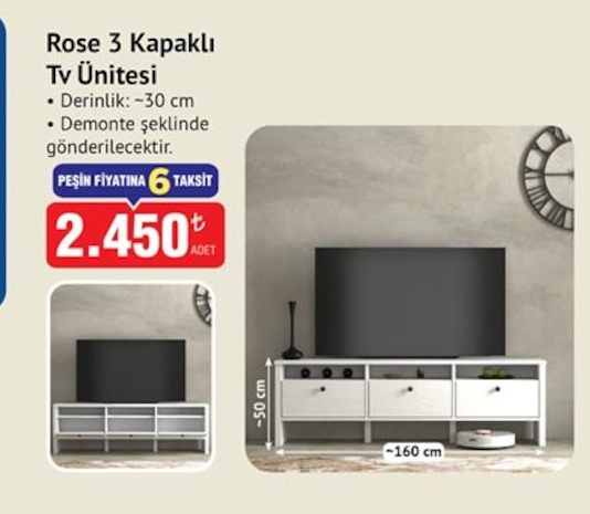 Rose 3 Kapaklı Tv Ünitesi