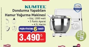Kumtel Dondurma Yapabilen Hamur Yoğurma Makinesi