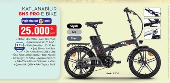 Katlanabilir Bn5 Pro E-Bike