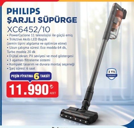 Philips Şarjli Süpürge Xc6452/10