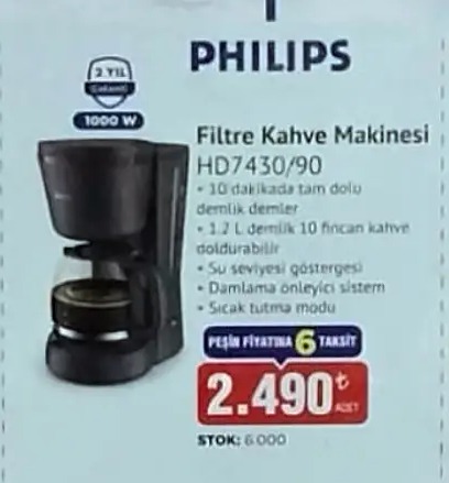 Philips Filtre Kahve Makinesi Hd7430/90