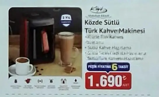 Abdullah Efendi Közde Sütlü Türk Kahve Makinesi