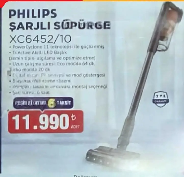 Philips Şarjlı Süpürge Xc6452/10