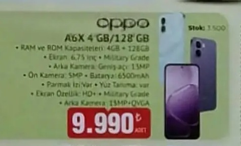 Oppo A6X Cep Telefonu 4Gb/128Gb